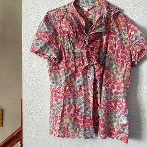 Pendleton floral short sleeve blouse